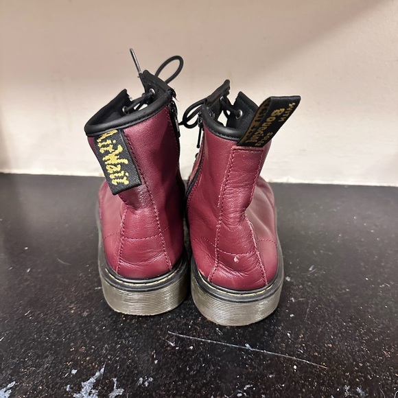 Dr Martens Youth ankle boots Burgundy Sz 4 - Picture 3 of 7